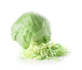 Fresh cabbage on white background