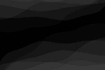 Gray gradient wave curve black background 3D illustration