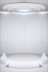 3D rendered sci-fi lighting booth © 天乐 张