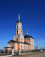 Fototapeta na wymiar Christian Orthodox chapel against the blue sky