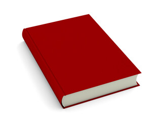 red book on white background. Isolated 3D illustration