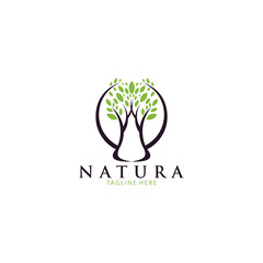 Obraz premium nature abstract tree logo icon vector isolated