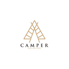 camper logo icon vector isolated