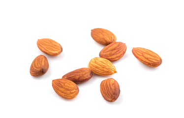 Almond seeds an isolated on white background