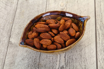 Almonds nuts heap