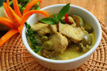 Chicken green curry  Thai food.