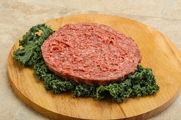 Raw beef burger cutlet for burger