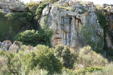 In the stone you can see a face, a mouth and a nose