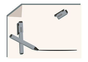 メモ用紙とペンのイラスト。
文房具のクリップアート。
イラスト素材。