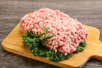 Raw pork minced meat for cooking