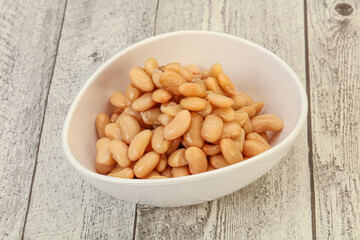 White beans kidney in the bowl