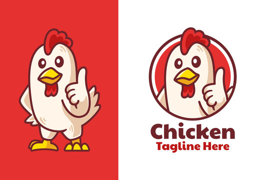 Chicken Thumbs Up Mascot Logo Design