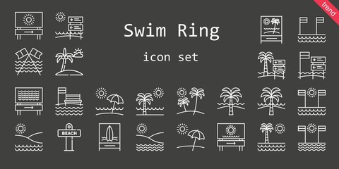 Fototapeta premium swim ring icon set. line icon style. swim ring related icons such as beach