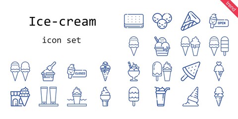 ice-cream icon set. line icon style. ice-cream related icons such as ice cream, cream,