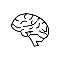 brain icon line style vector