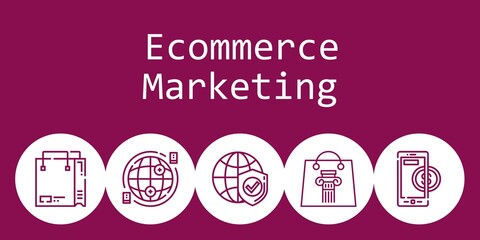 ecommerce marketing background concept with ecommerce marketing icons. Icons related shopping bag, internet, online payment