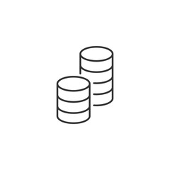 Coins Stack Related Vector Line Icon. Sign Isolated on the White Background. Editable Stroke EPS file. Vector illustration.