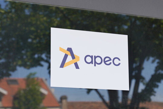 Apec logo sign and text brand Association for the employment of executives French private joint association service and advice to company