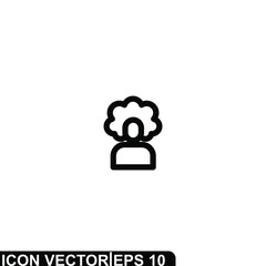 Simple Icon Man Vector Illustration Design. Outline Style, Black Solid Color.