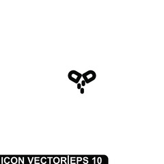 Simple Icon Drug Vector Illustration Design. Outline Style, Black Solid Color.