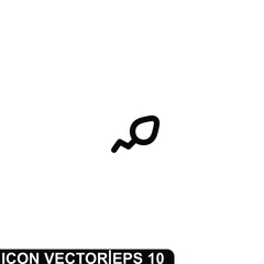 Simple Icon Sperm Vector Illustration Design. Outline Style, Black Solid Color.