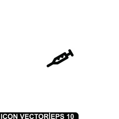 Simple Icon Injection Vector Illustration Design. Outline Style, Black Solid Color.