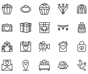 Wedding icon line style vector for your web, mobile app logo UI design