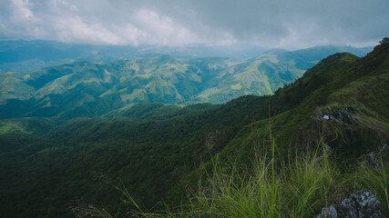 Fototapeta premium Travel on a high peak.