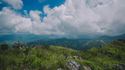 Fototapeta premium Travel on a high peak.