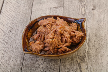 Canned tuna fillet for salad