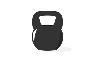 black kettlebell for training weight on a white background, Vector icon