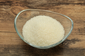 White sugar in the bowl