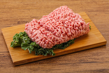 Raw pork minced meat for cooking