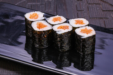 Asian cuisine - roll with salmon