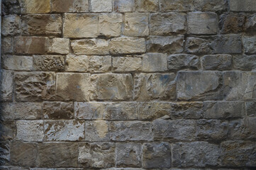 Texture of old stone wall in Florence, Italy