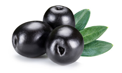 Organic fresh olive isolated on white