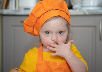 Down syndrome in a little girl, disabled children, a genetic psychiatric disease, an extra...