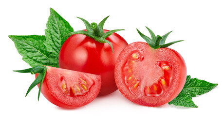 Organic fresh tomato isolated on white