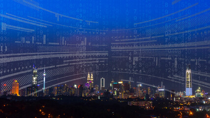Obraz premium Smart city and communication network concept for 5G