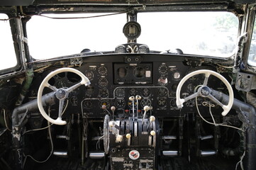 the interior of an old plane