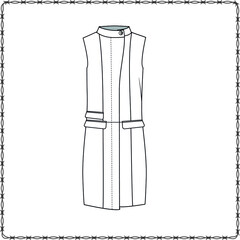 women dress editable fashion flat sketch for creating new designs mockup