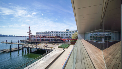 Balcony view to the harbourfront and dock pier