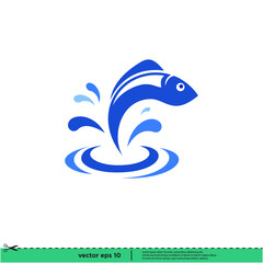 fish icon vector simple design element