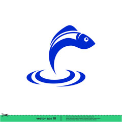 fish icon vector illustration logo template