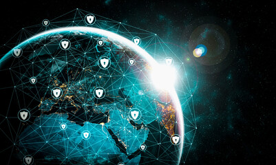 Cyber security technology and online data protection in innovative perception . Concept of...