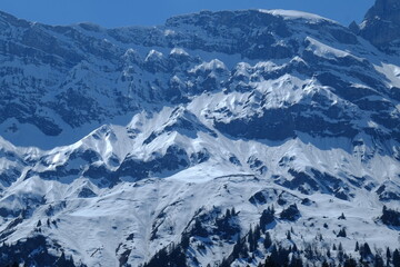 The mountains at Engelberg in Switzerland. the 24th April 2021.