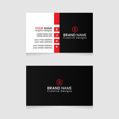 Fototapeta na wymiar business card template. Creative and modern business card design. Stylish stationery design. Vector modern abstract clean and simple business card template, Flat black and red business card template. 