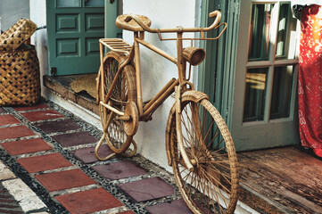 Bicycle made of rattan reed