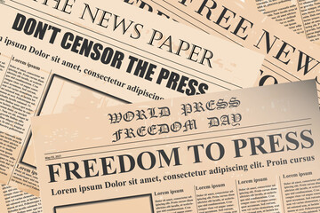 Newspapers drawing for texture and background. World Press Freedom Day concept. Vector illustration.