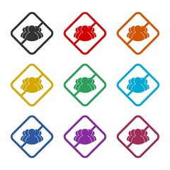 No gathering in group of people icon isolated on white background color set